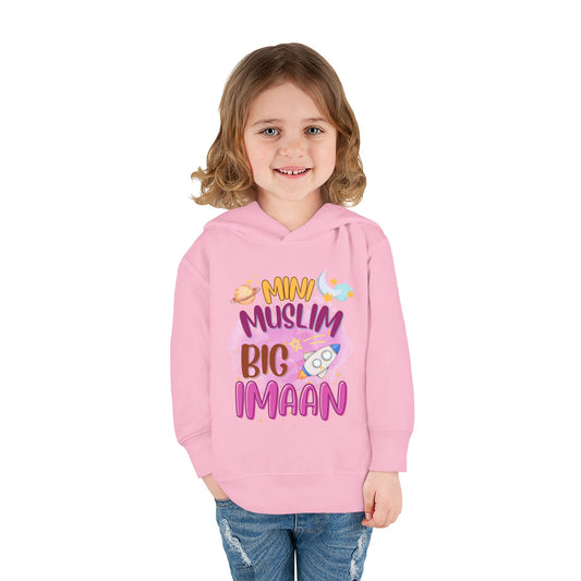 Muslim Big Imaan Toddler Hoodie – Islamic Kids Hooded Sweatshirt | Cute Islamic Gift for Girls