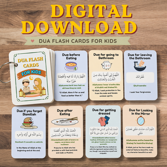 Kids Dua Flash Cards | Daily Islamic Learning (Digital Download)