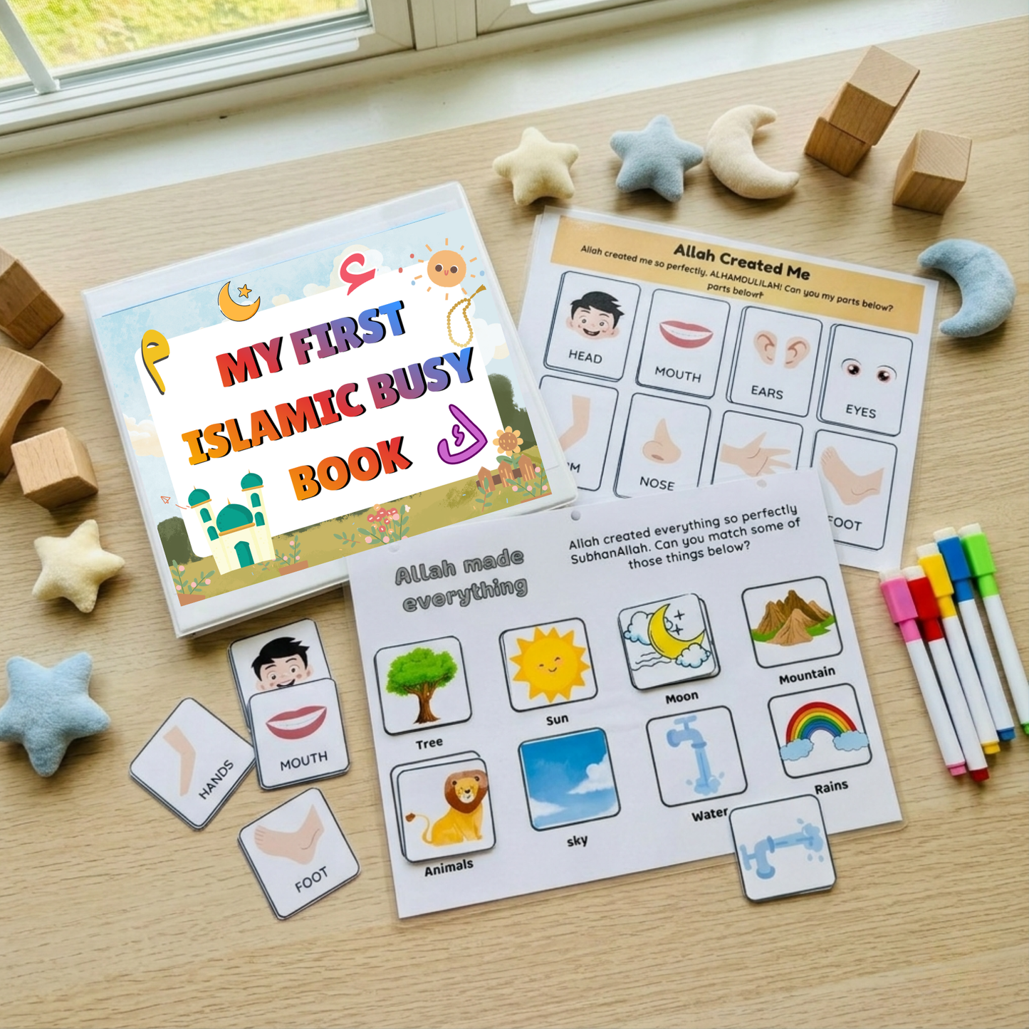 Personalized Islamic Busy Book, Arabic Alphabet Learning, Toddler Montessori Toy, Ramadan Eid Gift