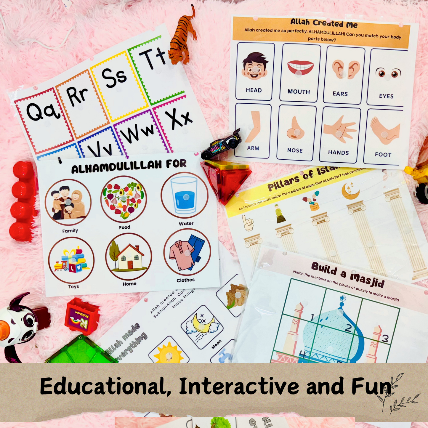 Personalized Islamic Busy Book, Arabic Alphabet Learning, Toddler Montessori Toy, Ramadan Eid Gift