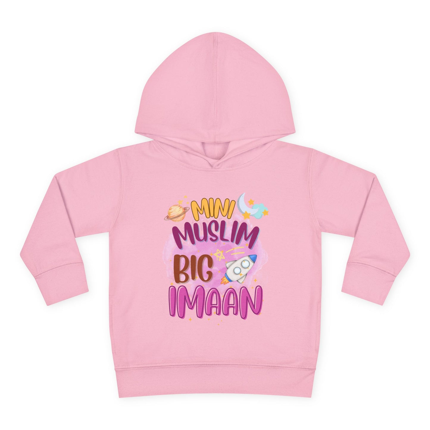 Muslim Big Imaan Toddler Hoodie – Islamic Kids Hooded Sweatshirt | Cute Islamic Gift for Girls