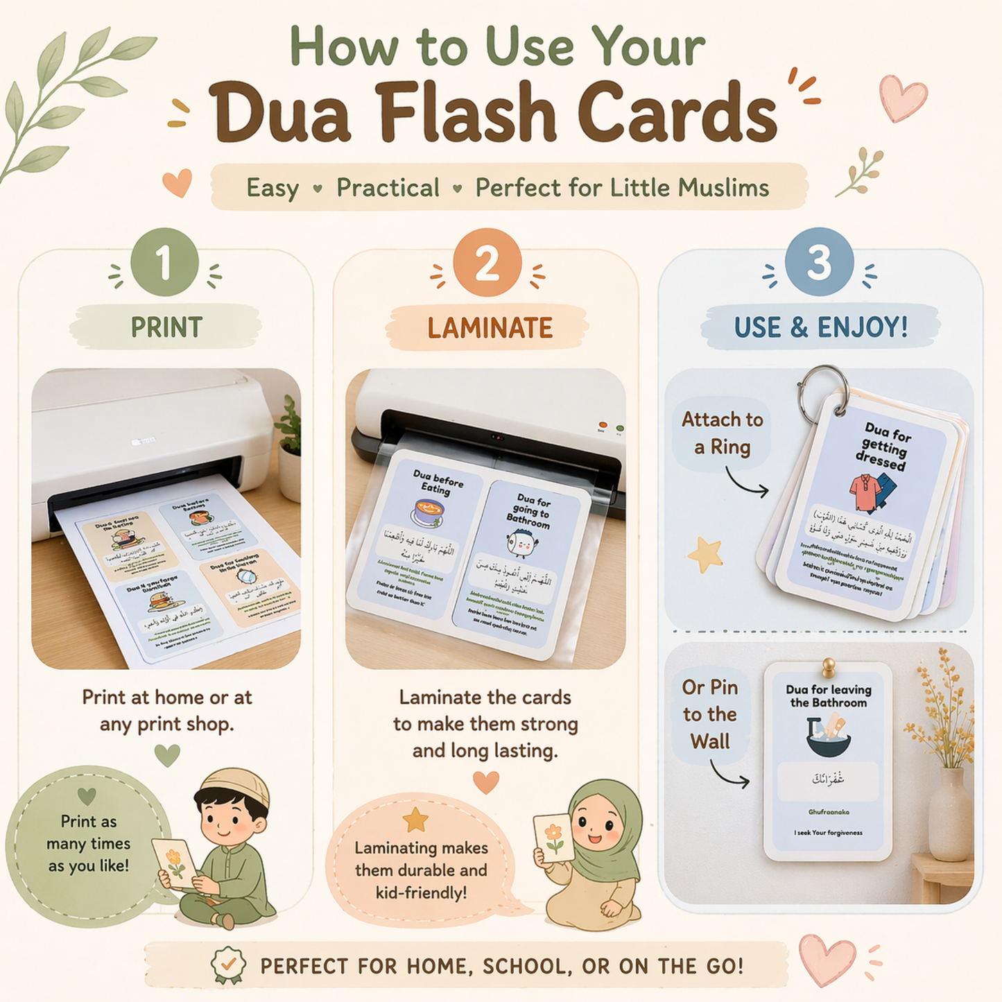 Kids Dua Flash Cards | Daily Islamic Learning (Digital Download)