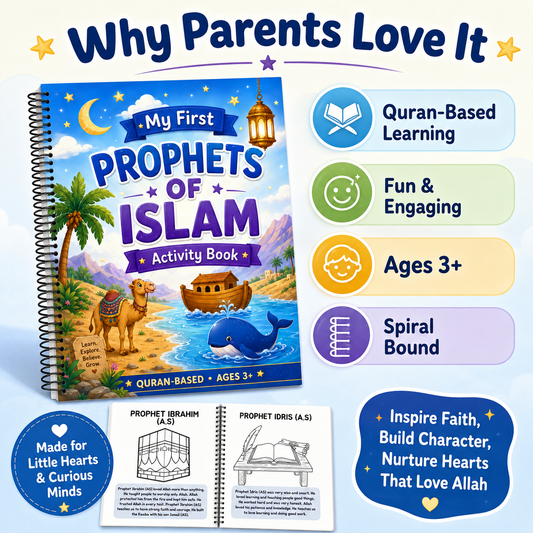 My First Prophets of Islam Activity Book for Kids | Quran-Based Islamic Coloring & Learning Book Ages 3+